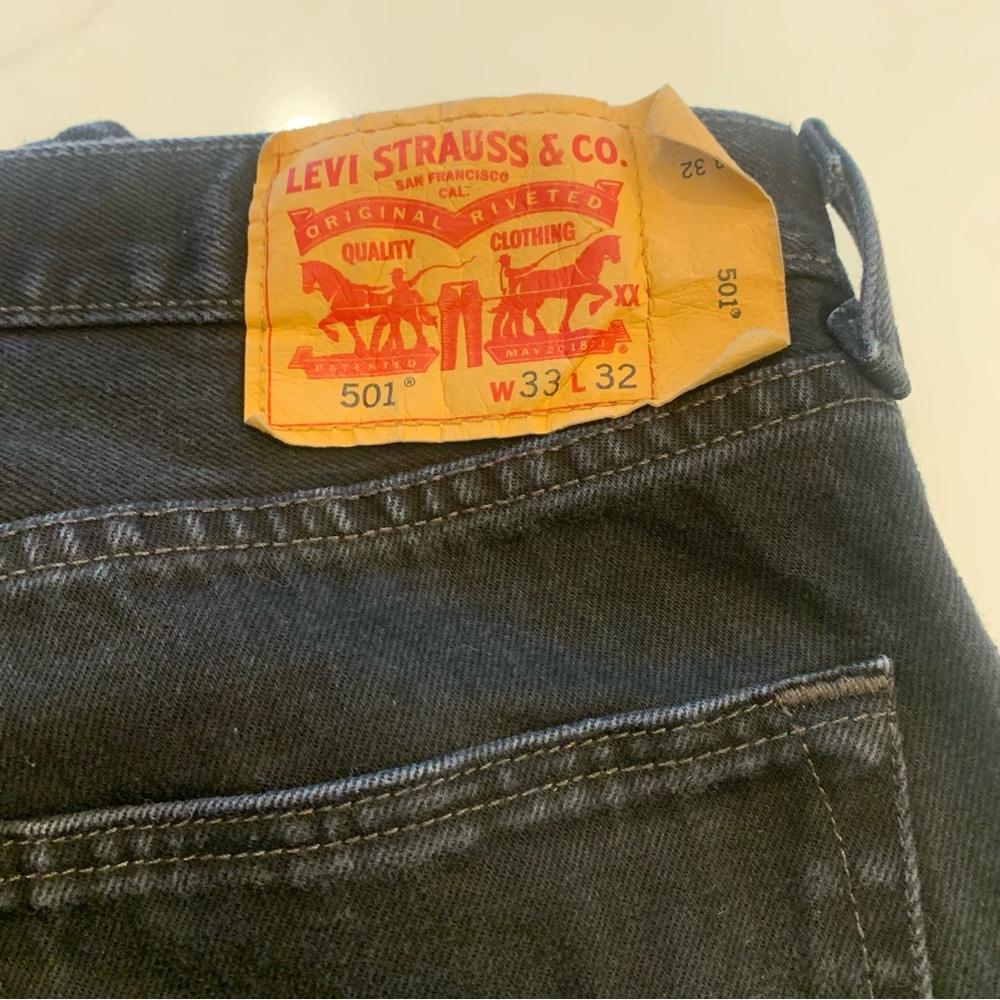 Levi's 501 Button Fly Original Men's True Black Jeans 33x32 Excellent condition - Picture 3 of 5